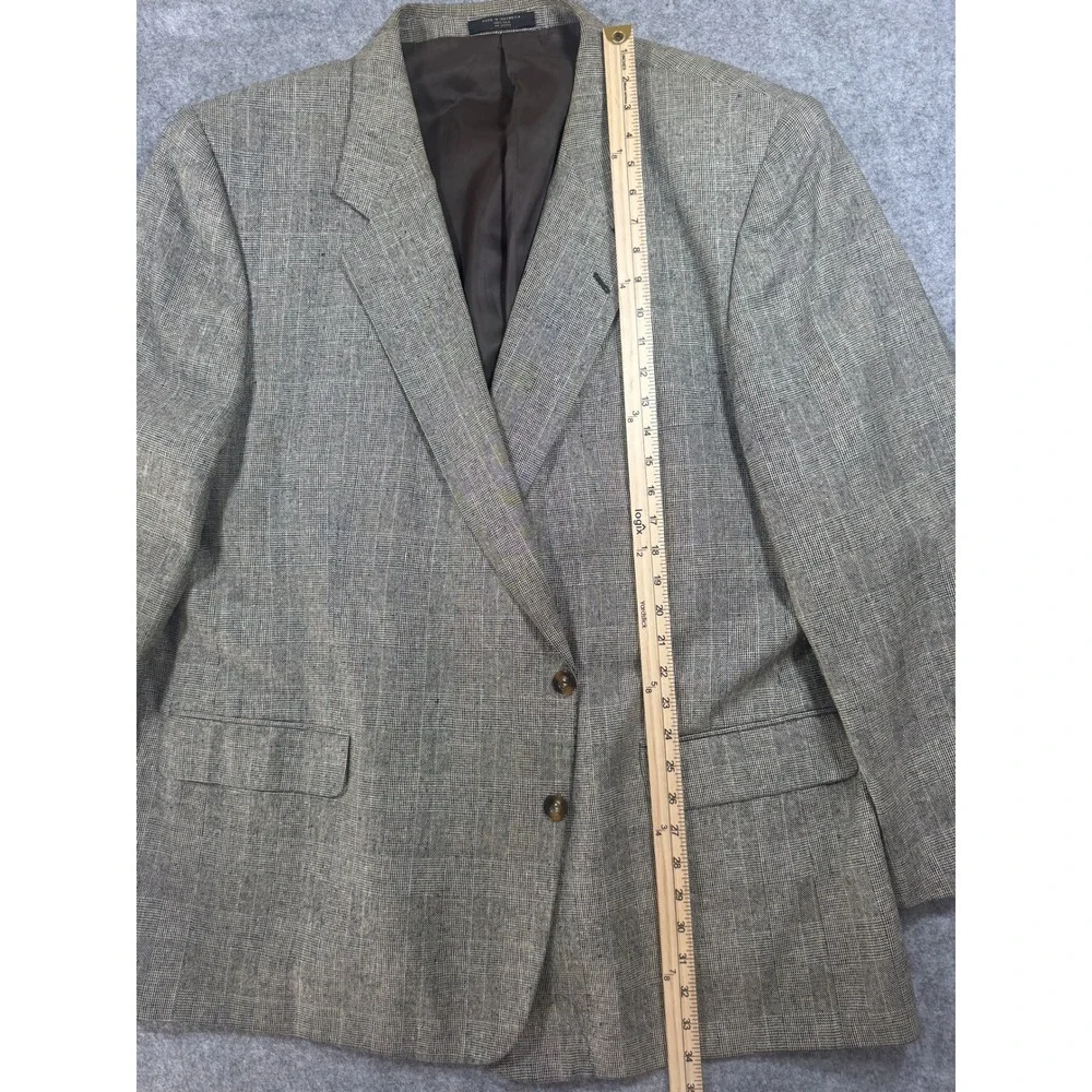Fratelli Rome New York Sport Coat XL Gray Plaid 100% Silk Blazer